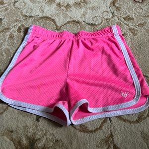 Pink and white justice shorts